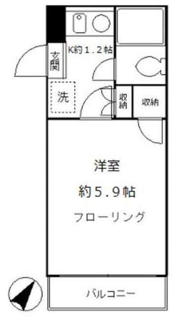エクセレント中井(1K/1階)の間取り写真