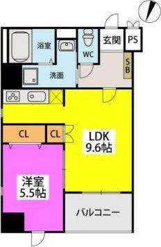 J-PLACE東町(1LDK/3階)の間取り写真