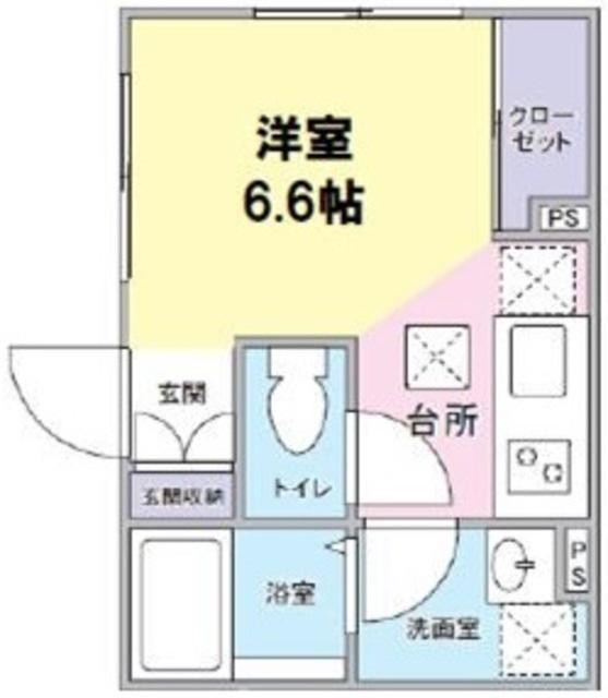 メイプルハイツ(ワンルーム/1階)の間取り写真