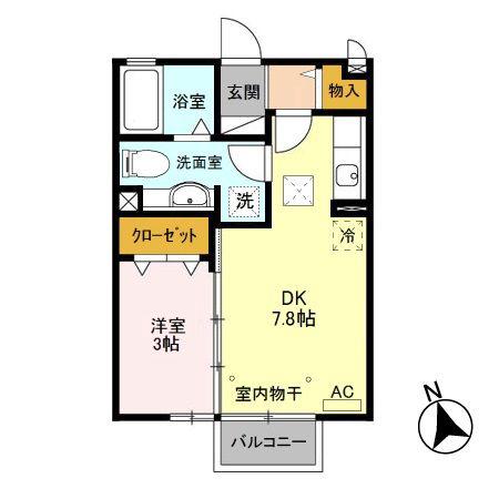 アヴァンセ(1DK/1階)の間取り写真