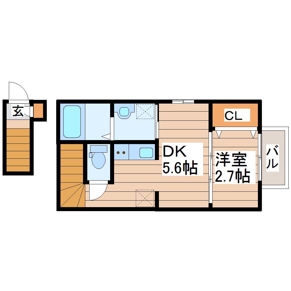 SENTOGRACE I(1DK/2階)の間取り写真
