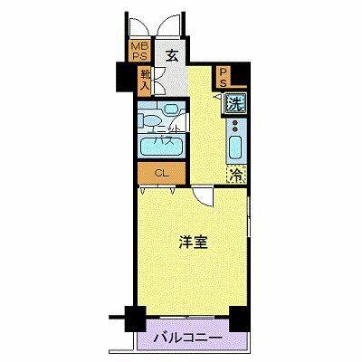 ミリオングランデ元赤坂ヒルズ(1K/5階)の間取り写真