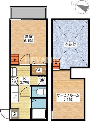MODERN PALAZZO長崎大学前(1K/3階)の間取り写真