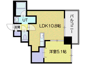 エッセンシア駅前レジデンス(1LDK/4階)の間取り写真