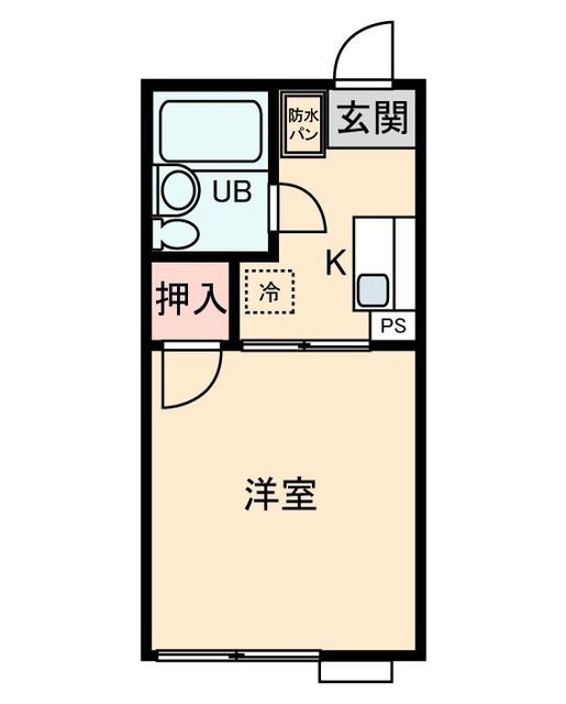 シティハイム サンライズI(1K/2階)の間取り写真