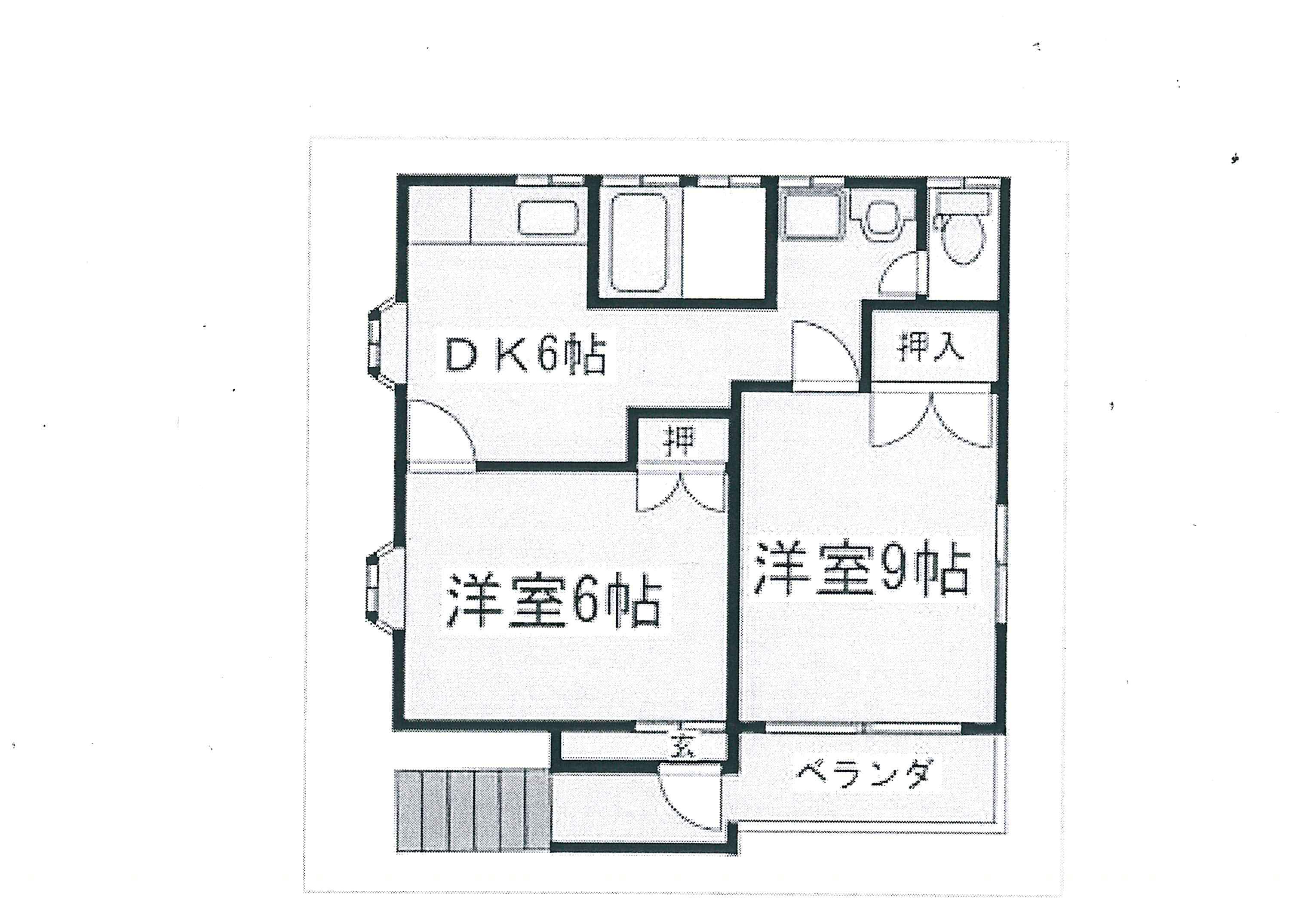 宮下コーポ(2DK/1階)の間取り写真