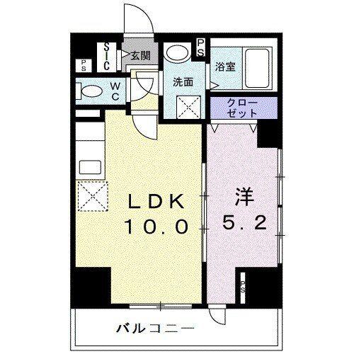 ピアッツァ追分(1LDK/5階)の間取り写真