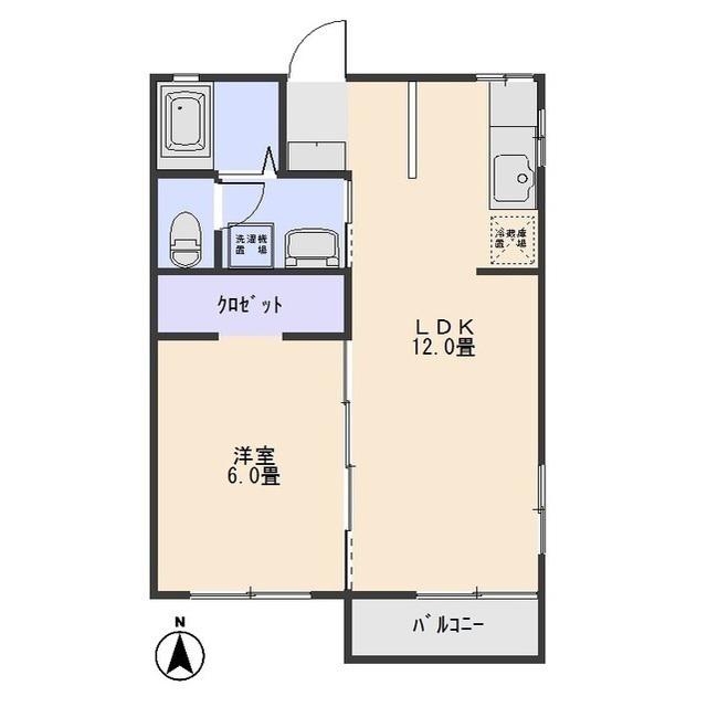 あみシノC(1LDK/2階)の間取り写真