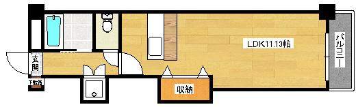 フォーラム牛田本町(ワンルーム/4階)の間取り写真