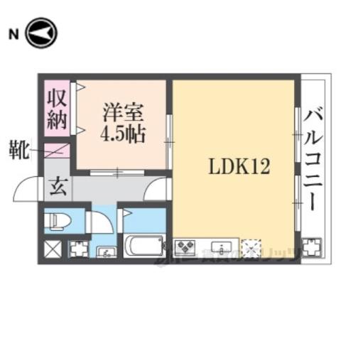 ハイツ晴斗VII(1LDK/2階)の間取り写真