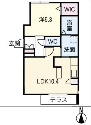 フォレスト中郷(1LDK/1階)の間取り写真