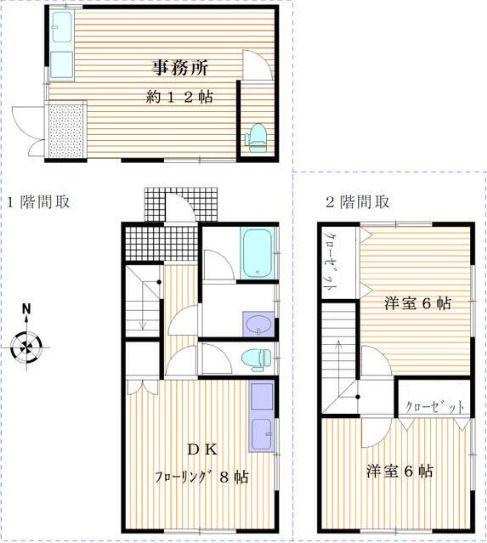 三色吉メゾネット(2SDK/1階)の間取り写真
