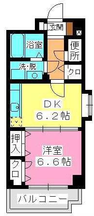 セトル吉塚(1DK/4階)の間取り写真