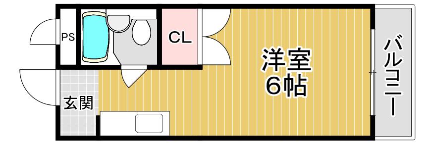東洋ライオンズ野田(1K/2階)の間取り写真
