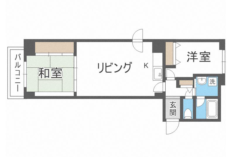 宮の沢一条館(2LDK/7階)の間取り写真