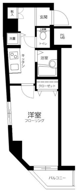 ジュエル上野毛(1K/3階)の間取り写真