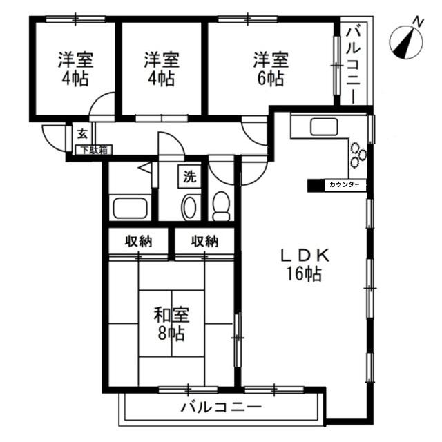 KYヒルズ(4LDK/3階)の間取り写真