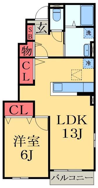 アニメート・S II(1LDK/1階)の間取り写真