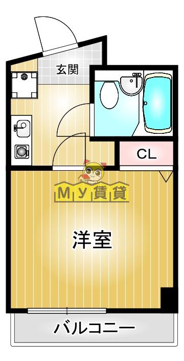 第114プロスパービル(ワンルーム/4階)の間取り写真