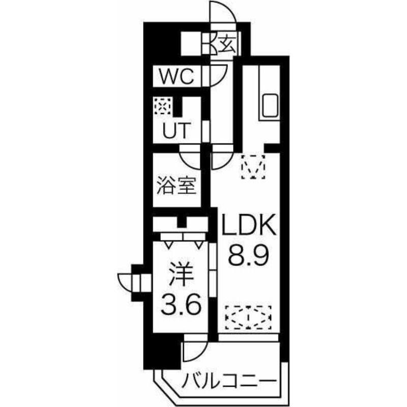 ノース VILLAGE 伍番館(1LDK/4階)の間取り写真
