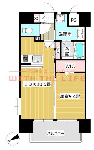 フェリス久留米シティ(1LDK/12階)の間取り写真