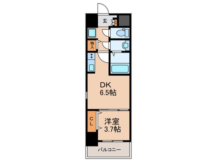 セラフィア神戸御影塚町(1DK/8階)の間取り写真