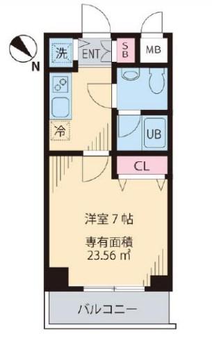 南海サザンコート行徳(1K/3階)の間取り写真