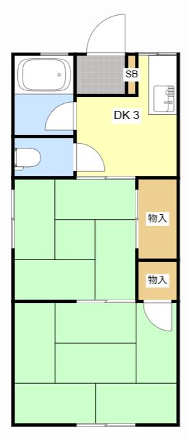 シティハイム石原ハイツIII(2DK/2階)の間取り写真