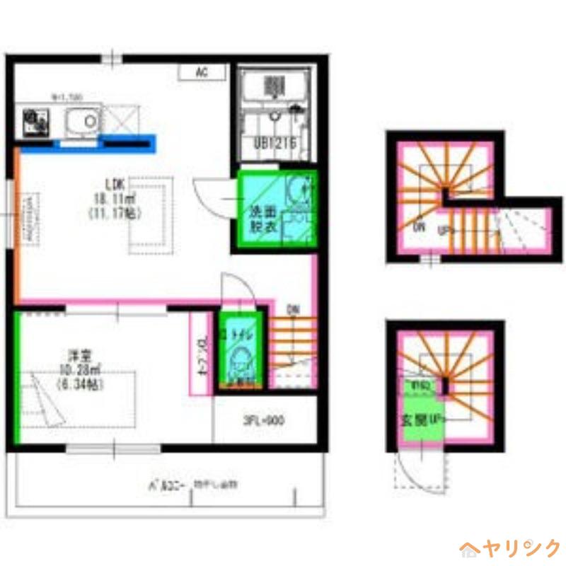 TRES新守山(1LDK/3階)の間取り写真