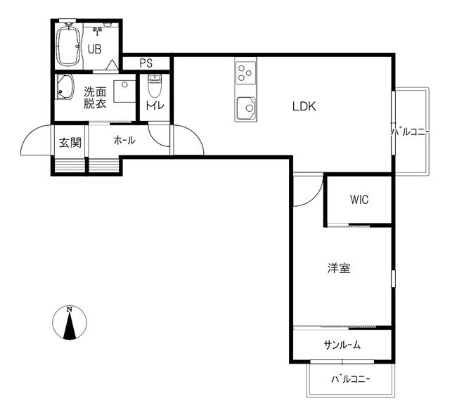 NOUVEL ESPACE(1LDK/2階)の間取り写真