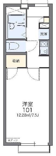 レオパレス弘法(1K/1階)の間取り写真