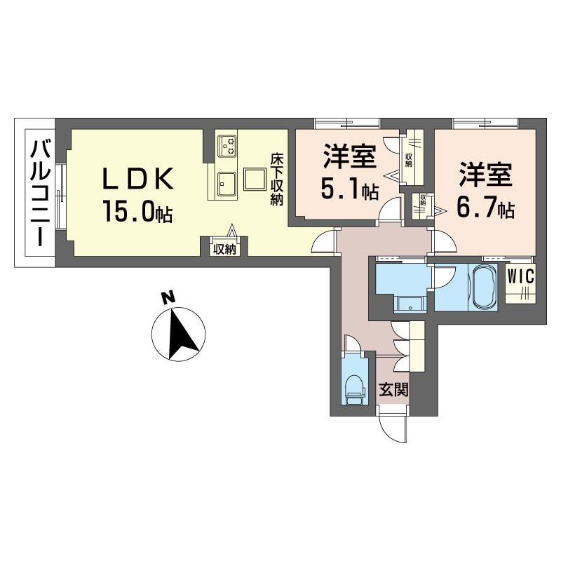 KOB10(2LDK/1階)の間取り写真