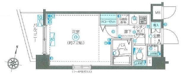 フェニックス新川崎(1K/2階)の間取り写真