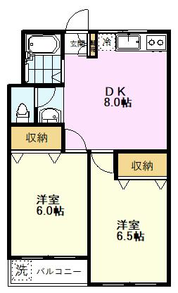 小川マンション(2DK/2階)の間取り写真