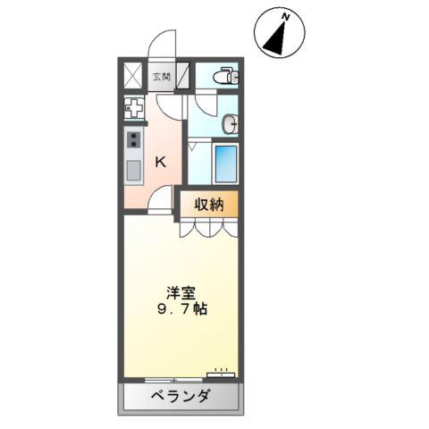 ファインパレス(1K/2階)の間取り写真
