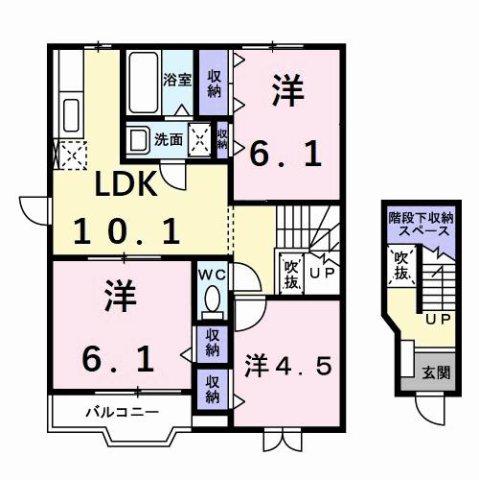 ラヴニールI(3LDK/2階)の間取り写真