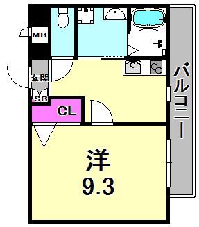 SHIKOKU VIII(1K/1階)の間取り写真