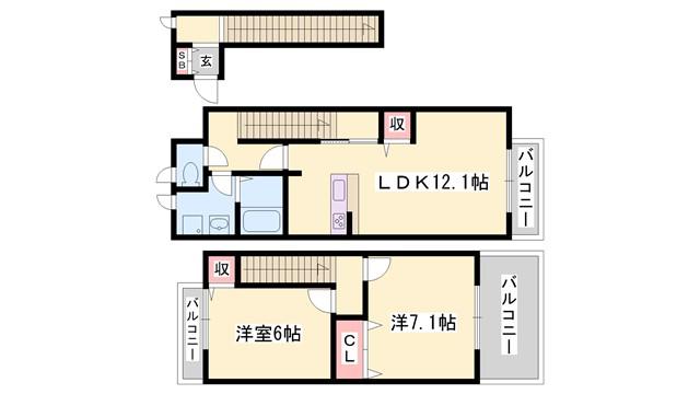 エテルナ(2LDK/2階)の間取り写真