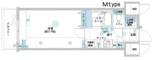 フェニックス横濱BAYGAIA(1K/5階)の間取り写真