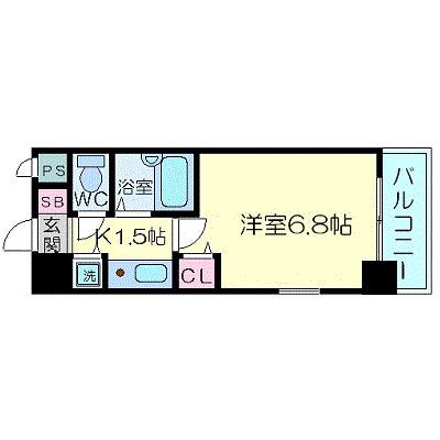プレサンス同心アーバンステージ(1K/7階)の間取り写真