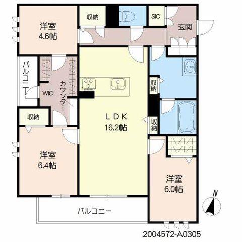 SHAMAISON RYUJU(3LDK/3階)の間取り写真