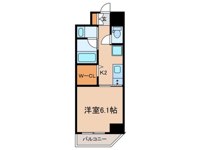 CREST TAPP 神戸三宮(1K/1階)の間取り写真