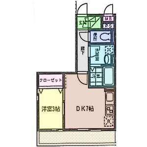 プロムナードIII(1LDK/1階)の間取り写真