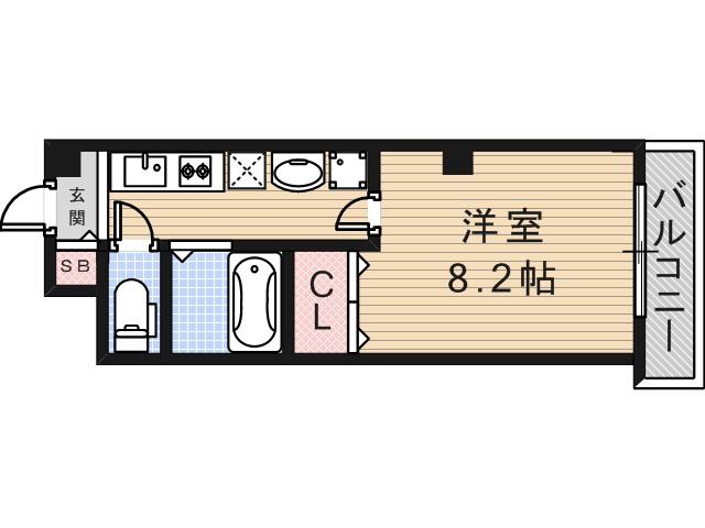 アミティ小阪(1K/2階)の間取り写真