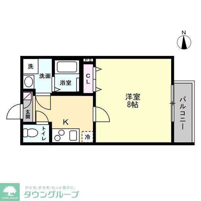 スリジエ狭山ヶ丘(1K/3階)の間取り写真