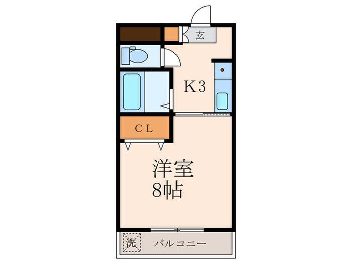 BERGAMOTTO足立(1K/2階)の間取り写真
