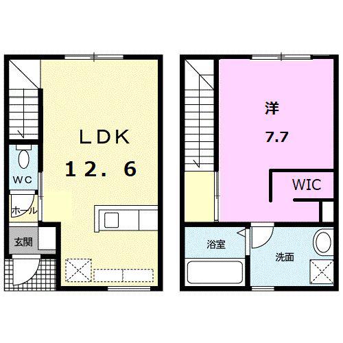 花りんとうII A(1LDK/1階)の間取り写真