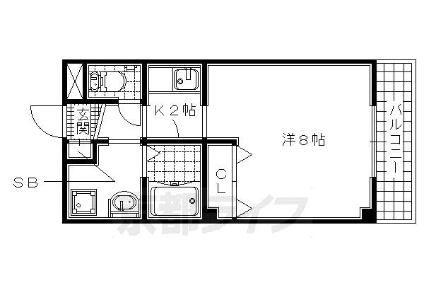 リヴィエールII(1K/3階)の間取り写真