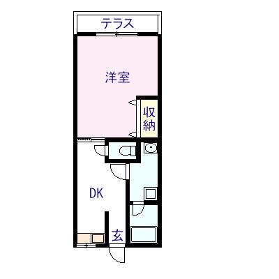 畑中アパート(1DK/2階)の間取り写真