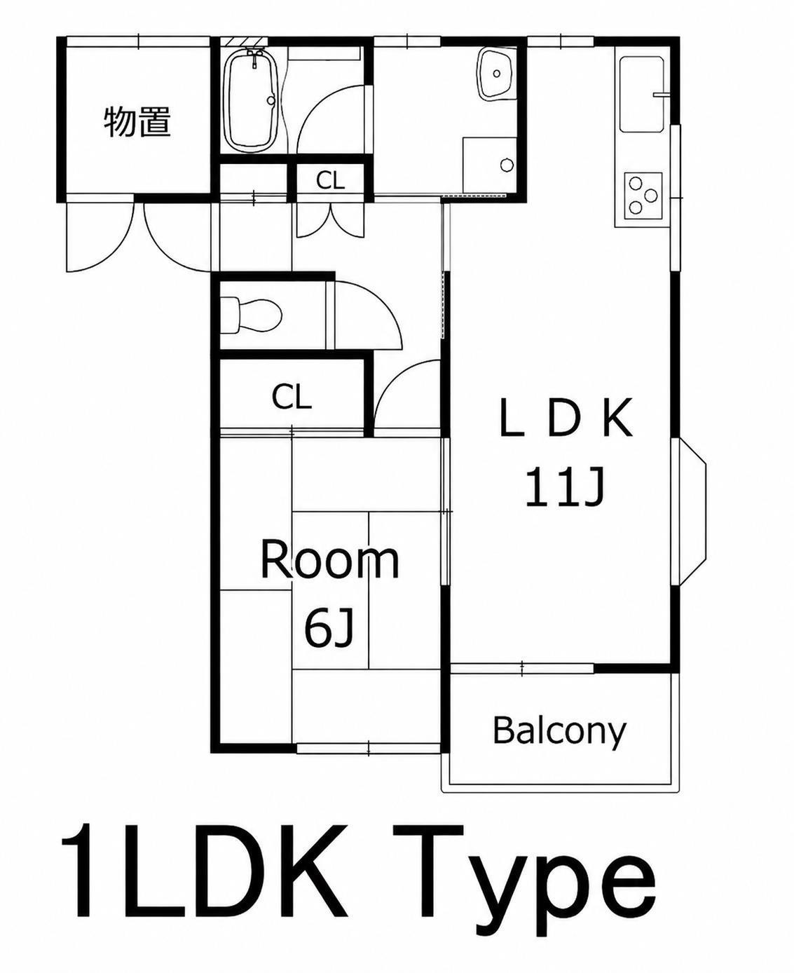 パープルハウス(1LDK/2階)の間取り写真